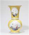 A very rare Meissen porcelain yellow ground Augustus Rex vase with Chinoiserie decor - image-2