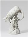 A Meissen white porcelain figure of a heron with a fish - image-2