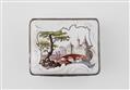 A Nymphenburg porcelain snuff box with castle motifs - image-1