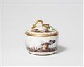 A Meissen porcelain sugar box with a merchant navy scene - image-1