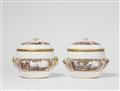 A pair of Meissen porcelain tureens with finely painted landscapes - image-1