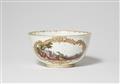 A Meissen porcelain slop bowl with elegant couples - image-2