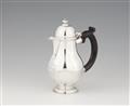 A George II London silver hot milk jug - image-1