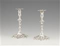 A pair of George III London silver tapersticks - image-1
