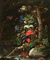 Abraham Mignon - Flowers in a Forest Landscape - image-1