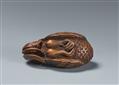 A wood netsuke of a proud rooster. - image-5
