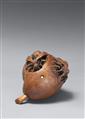 A contemporary boxwood netsuke of a pear and two wasps by Alexander Derkachenko (born 1964). Kyiv. 2020 - image-1