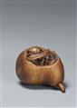 A contemporary boxwood netsuke of a pear and two wasps by Alexander Derkachenko (born 1964). Kyiv. 2020 - image-4