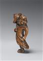 A boxwood netsuke of a standing Dutchman. Early 19th century - image-1