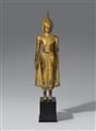 Sehr große Figur eines Buddha. Bronze, vergoldet. Thailand. Ratanakosin. Frühes 19. Jh. - image-1