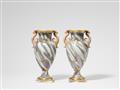 A pair of Berlin KPM porcelain vases with faux marble decor - image-1