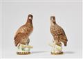 A rare pair of Berlin KPM porcelain quails - image-1