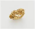 A pair of German 18k gold "cornucopia" hoop earrings. - image-2