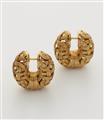 A pair of German 18k gold "Morombe" hoop earrings. - image-1