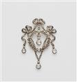 An Edwardian silver 14k gold and diamond garland pendant with original case. Mountings lost. - image-1