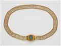 A German 18k gold granulation and opal necklace. - image-1