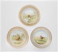 Three Royal Copenhagen Flora Danica dinner plates with birds - image-1