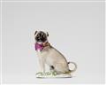 A Meissen porcelain model of a female pug dog with pup - image-1