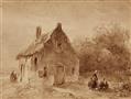 Andreas Schelfhout - Landscape with a House and Staffage - image-1
