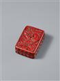 A small carved red lacquer box in Yuan syle. 19th century - image-1
