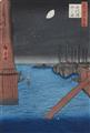 Utagawa Hiroshige - Harbour at night - image-2
