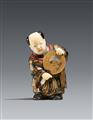 A lacquer and wood netsuke of a karako. Second half 19th century - image-1