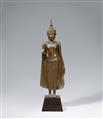 An Ayutthaya bronze figure of a standing Buddha. Thailand. 15th/16th century - image-1