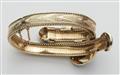A 14k gold green enamel and diamond Victorian buckle bracelet. - image-3