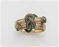 A 14k gold green enamel and diamond Victorian buckle bracelet. - image-1