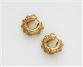 A pair of 18k yellow gold granulated earrings. - image-1