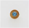 A German 18k gold granulation and a London blue topaz ring. - image-1