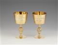 A pair of Victorian silver gilt goblets - image-2