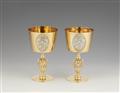 A pair of Victorian silver gilt goblets - image-1