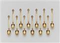 Twelve Copenhagen silver gilt mocca spoons - image-2