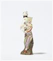 A Meissen porcelain snuff bottle formed as a figure of harlequin with a dog - image-3