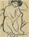Ernst Ludwig Kirchner - Dodo, nackt am Boden sitzend. Verso same motif - image-1