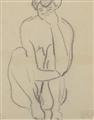 Ernst Ludwig Kirchner - Dodo, nackt am Boden sitzend. Verso same motif - image-2