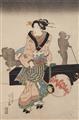 Utagawa Kunisada - Courtesans and maidservant - image-3