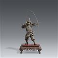 Samurai mit Pfeil und Bogen. Bronze. Spätes 19. Jh. - image-1