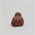 A boxwood netsuke of a reclining long-haired goat. Probably Tsu. First half 19th century - image-5