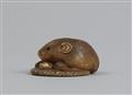 Netsuke einer großen Ratte auf einem geflochtenen Kissen. Elfenbein. Um 1900 - image-4