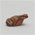 A boxwood netsuke of a toad. 19th century - image-3