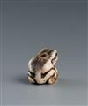 A stag antler ojime of a toad. 19th century - image-2