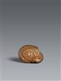 A good boxwood netsuke of a snail. 19th century - image-1