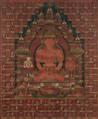 An impressive and fine Tibetan thangka of Buddha Amitabha. 16th century or earlier - image-1