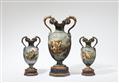 A rare set of three Berlin KPM porcelain "Urbino" vases - image-1