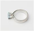 An 18k rhodium plated white gold and aquamarine ring. - image-2