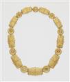 A German 18k gold granulation and coloured tourmaline necklace. - image-1