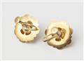 A pair of German 14k gold granulation screw earrings. - image-2