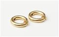 A pair of German 18k gold hoop clip earrings. - image-2